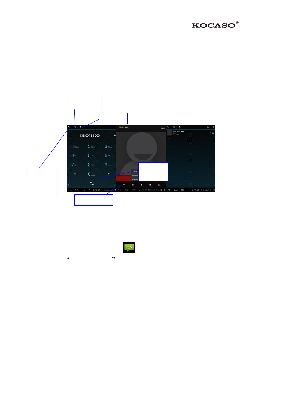 6 communication function, 1 phone, 2 text message | KOCASO M6200 User Manual | Page 51 / 61