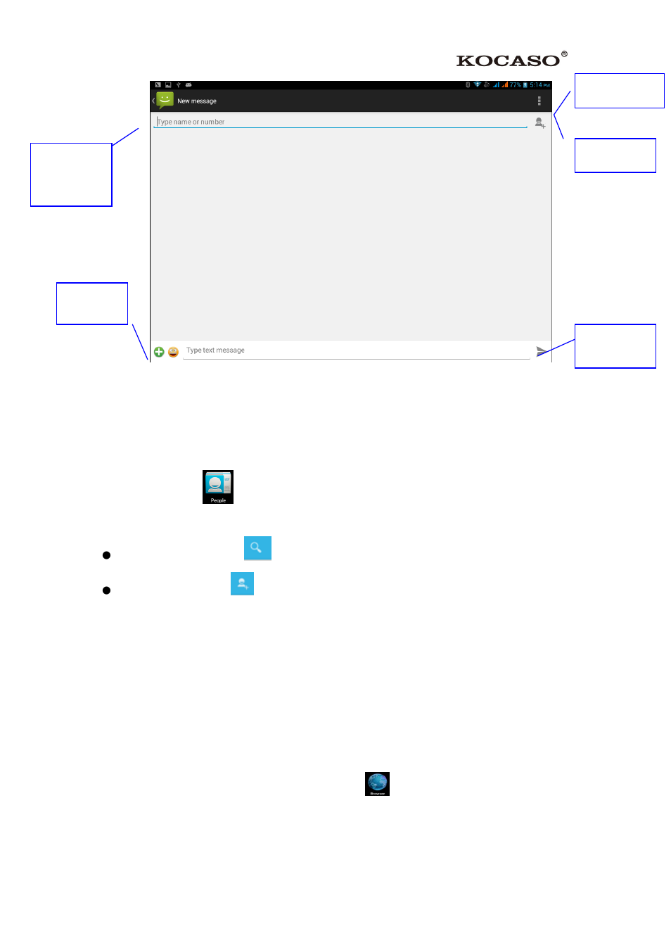 3 contact list, 7 internet, 1 browser | KOCASO M6200 User Manual | Page 52 / 61