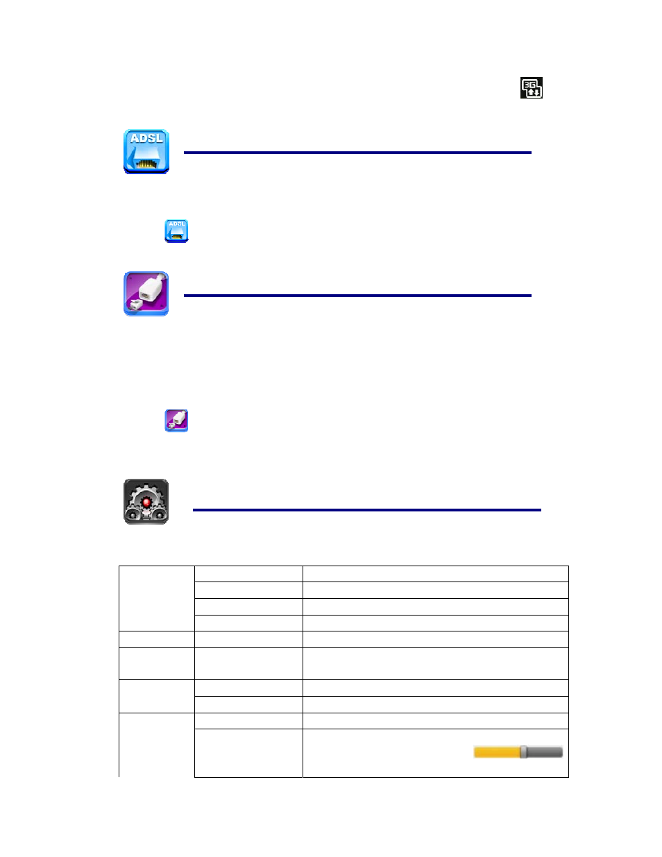 33 adsl settings, 34 ethernet, 35 settings | KOCASO M709 User Manual | Page 26 / 30