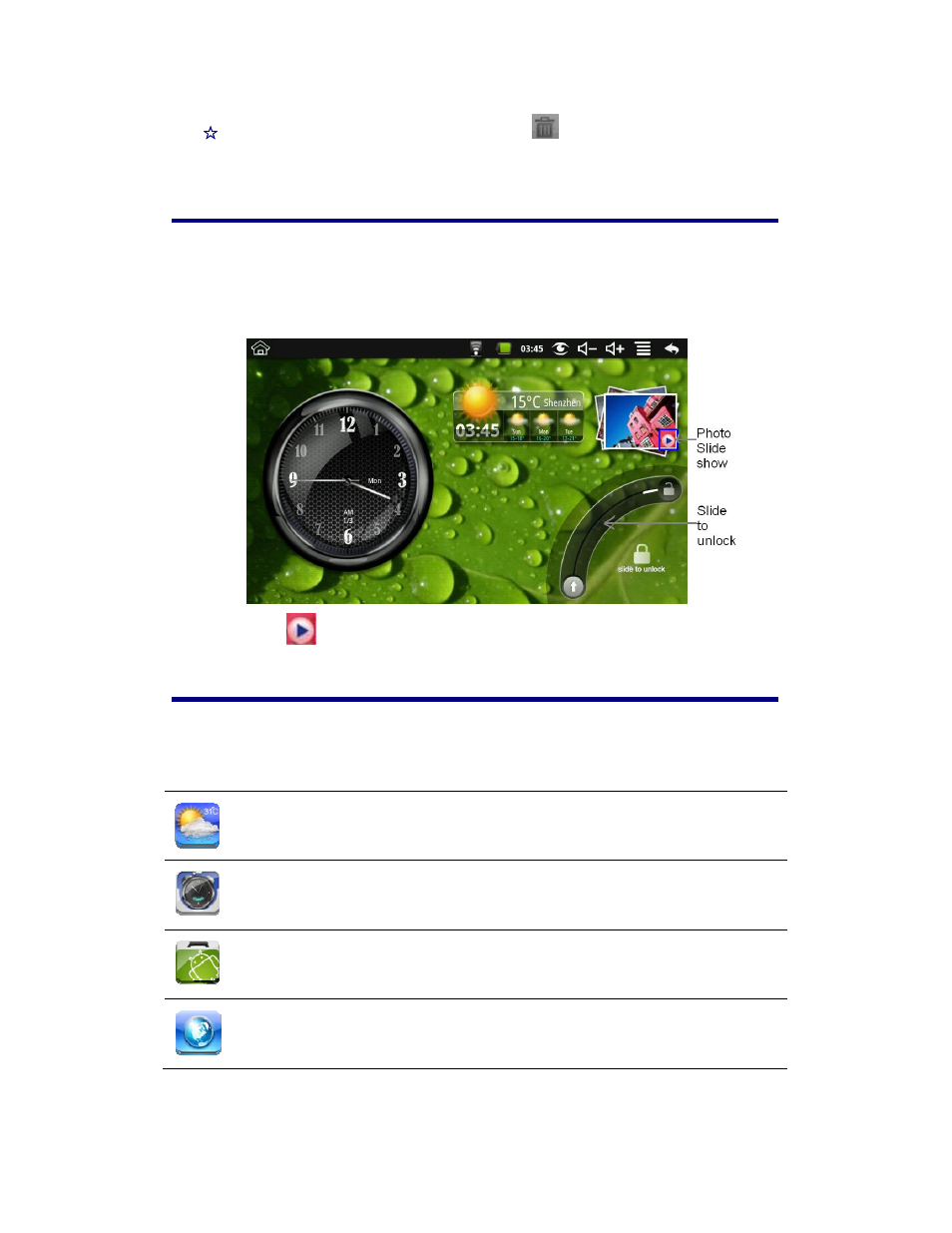 8 screen lock, 9 pre-loaded applications | KOCASO M709 User Manual | Page 7 / 30