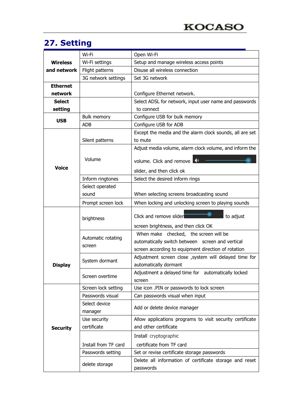 Setting | KOCASO M752 User Manual | Page 26 / 32