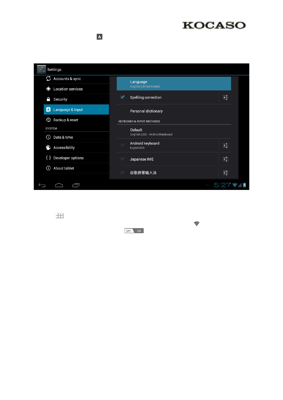2 wi-fi settings | KOCASO M752H User Manual | Page 9 / 13