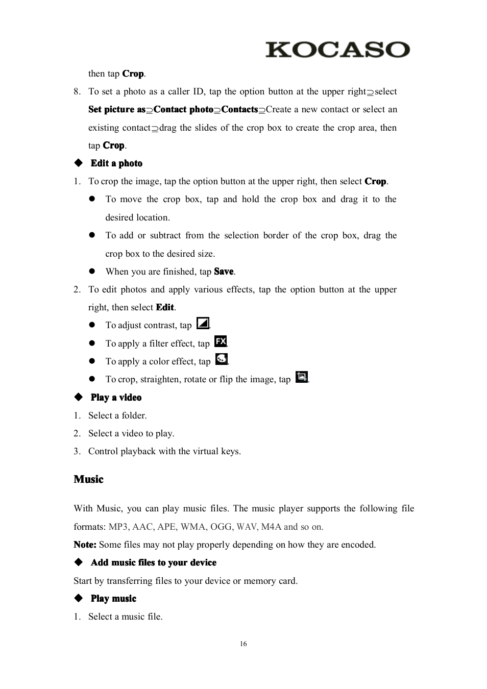 Music | KOCASO M756 User Manual | Page 18 / 28