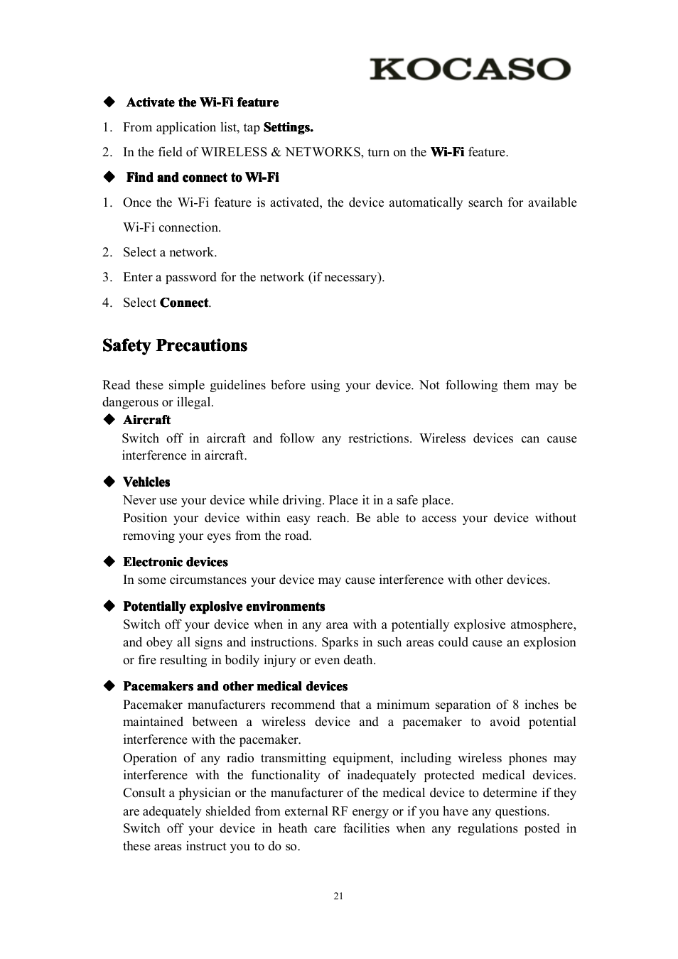 Safetyprecautions, Safety, Safety precautions | Precautions | KOCASO M756 User Manual | Page 23 / 28