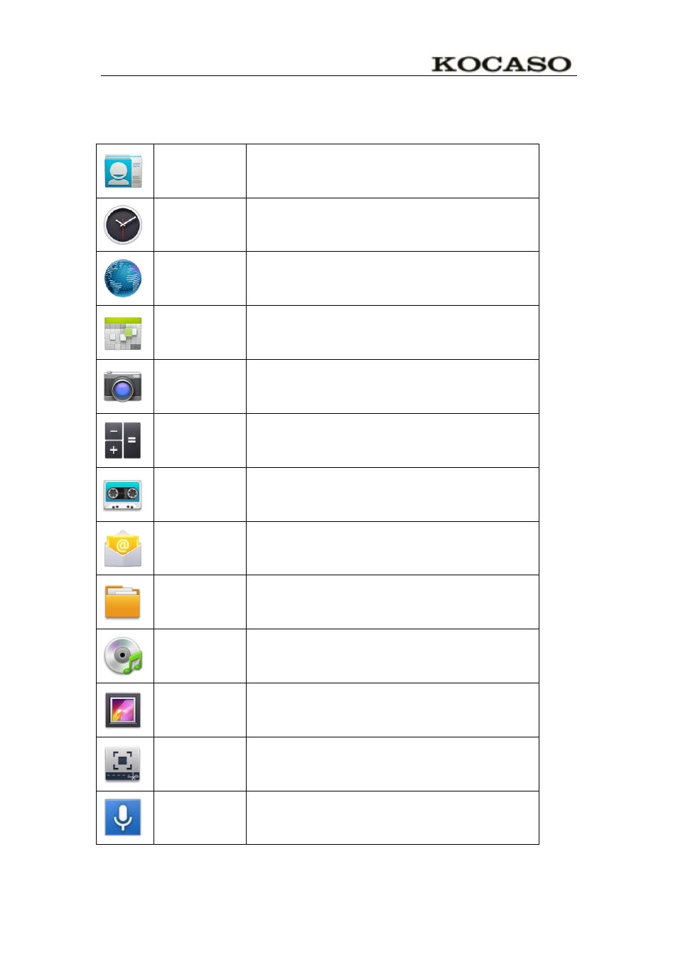 9 pre-loaded applications | KOCASO M766 User Manual | Page 12 / 41