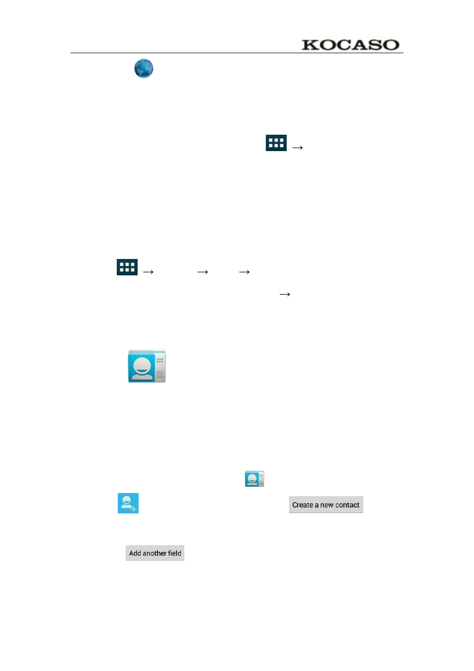 Uninstalling android applications, 12 people, Create contacts | KOCASO M766 User Manual | Page 16 / 41