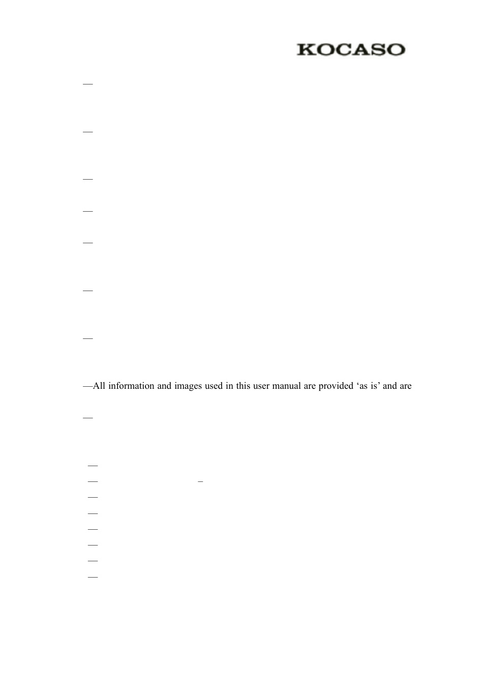 KOCASO M7850 User Manual | Page 2 / 23