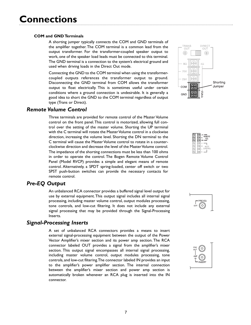 Connections | Bogen V35 User Manual | Page 9 / 16