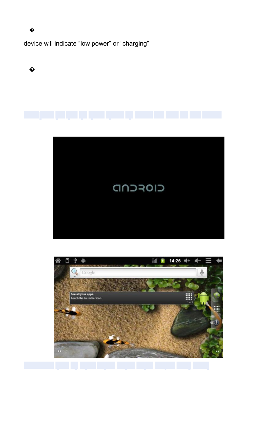 Boot and shutdown | KOCASO M830 User Manual | Page 3 / 17