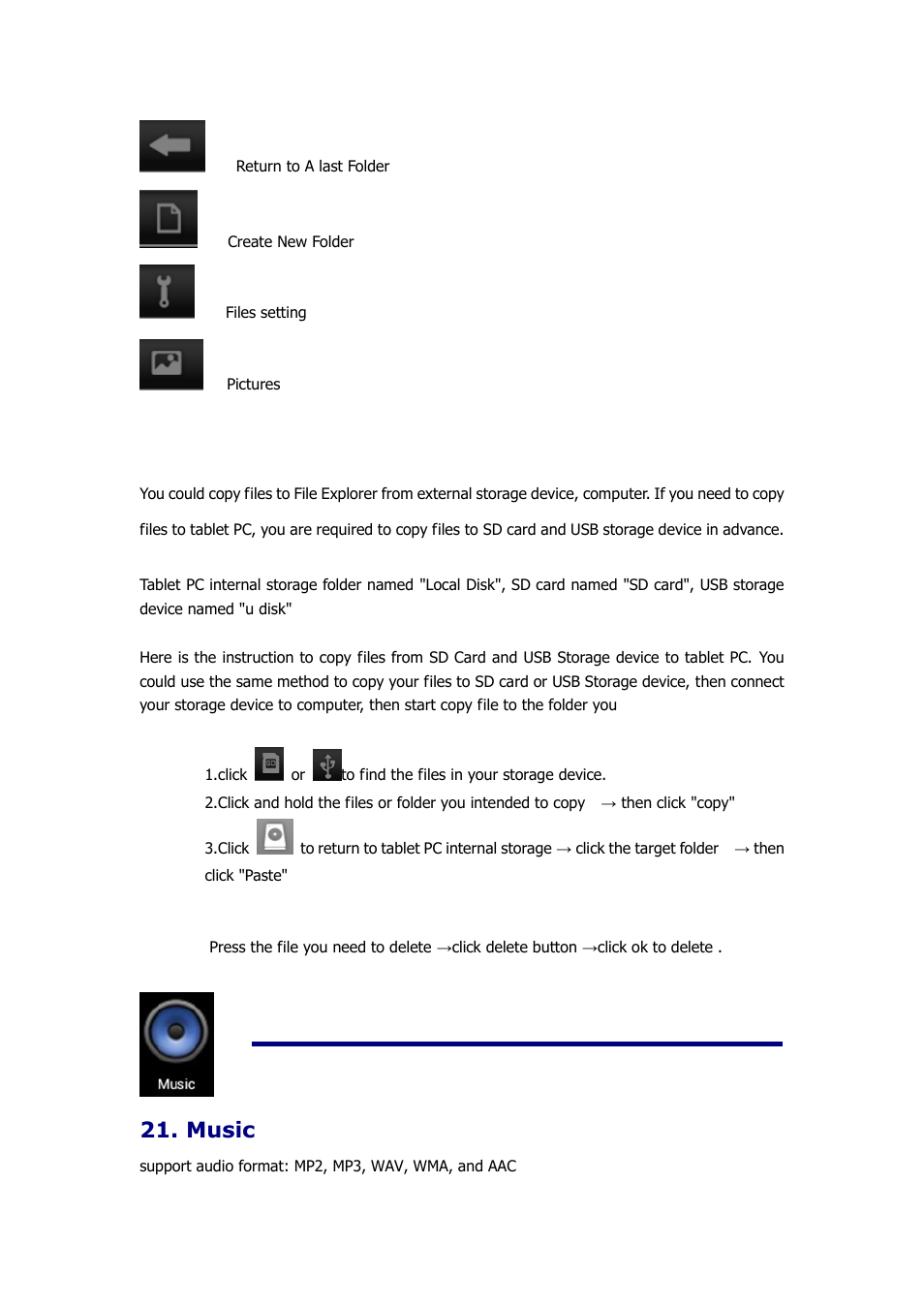 Music | KOCASO M9000 User Manual | Page 21 / 28