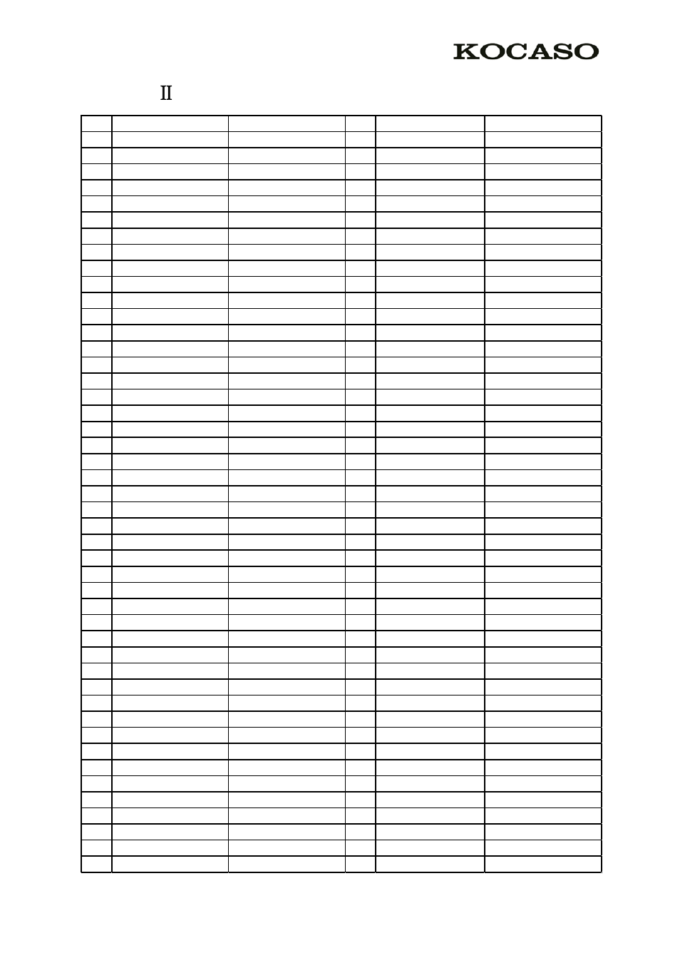 AppendixⅡ 3g support list, Appendix Ⅱ 3g support list | KOCASO MX736 User Manual | Page 13 / 13