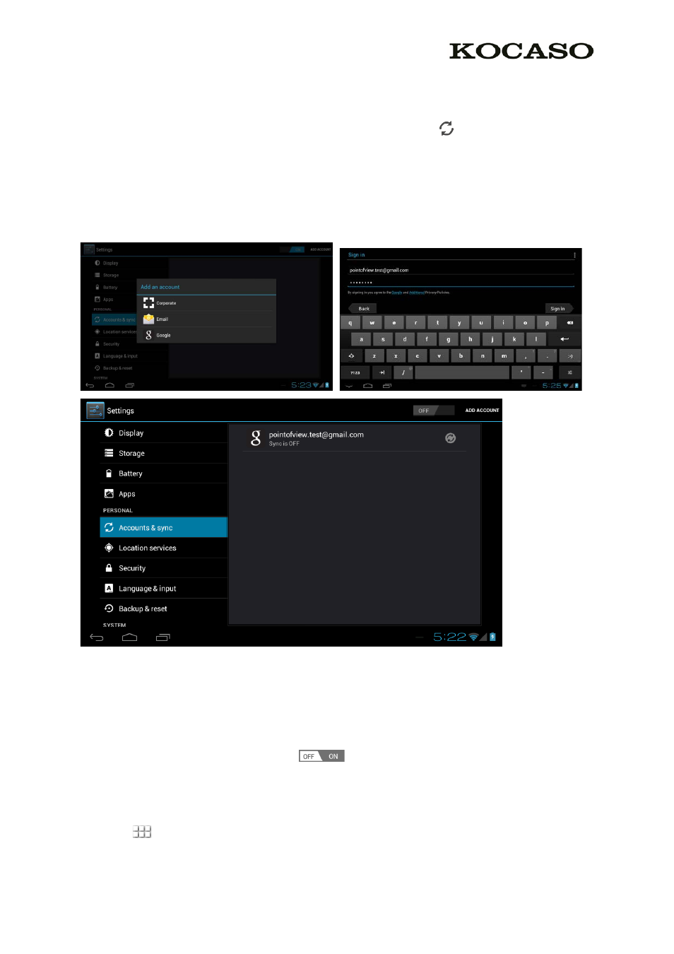 4 add an account, 1 changing operating language, Basic setup | KOCASO MX736 User Manual | Page 8 / 13