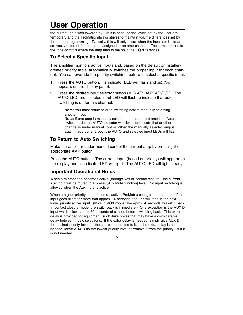 User operation | Bogen PM-3180 User Manual | Page 27 / 50
