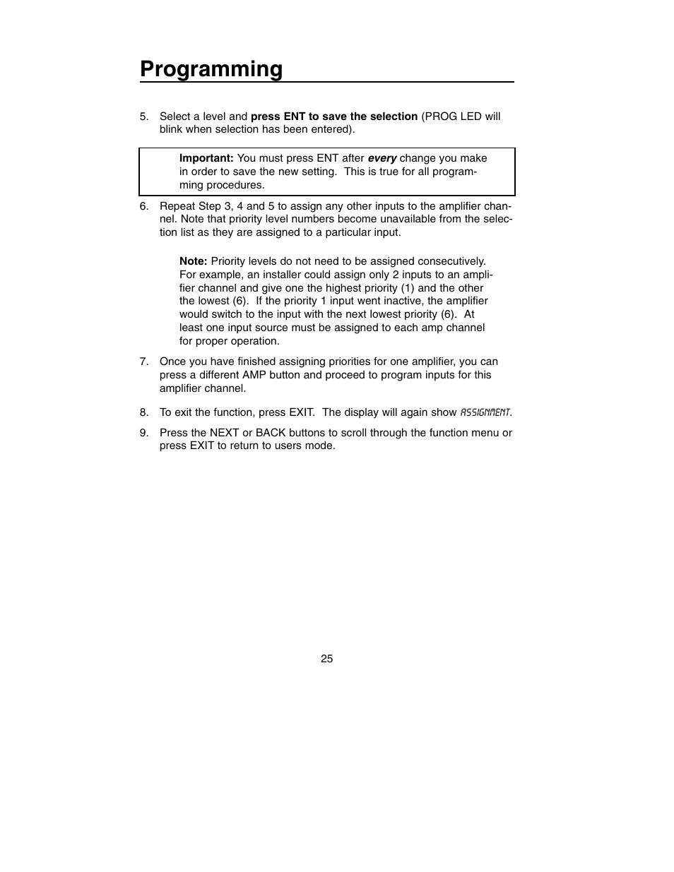 Programming | Bogen PM-3180 User Manual | Page 31 / 50