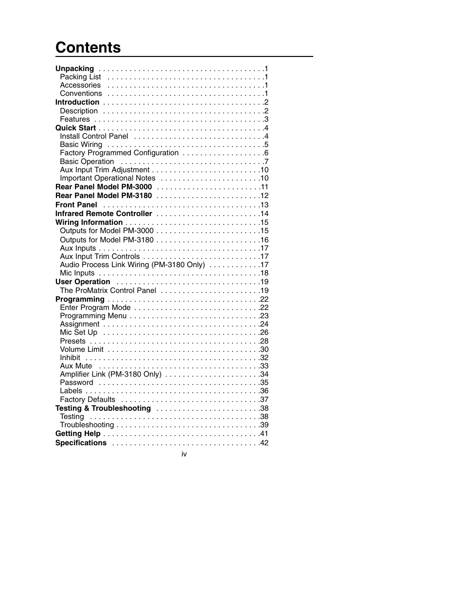 Bogen PM-3180 User Manual | Page 6 / 50