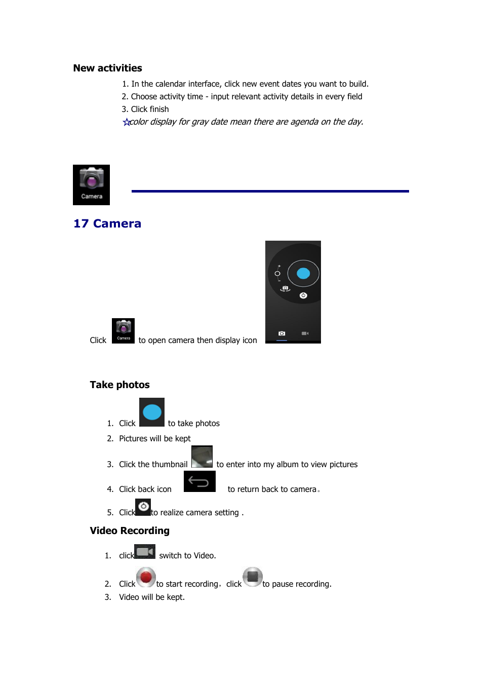 Camera, 17 camera | KOCASO NB1016 User Manual | Page 16 / 27