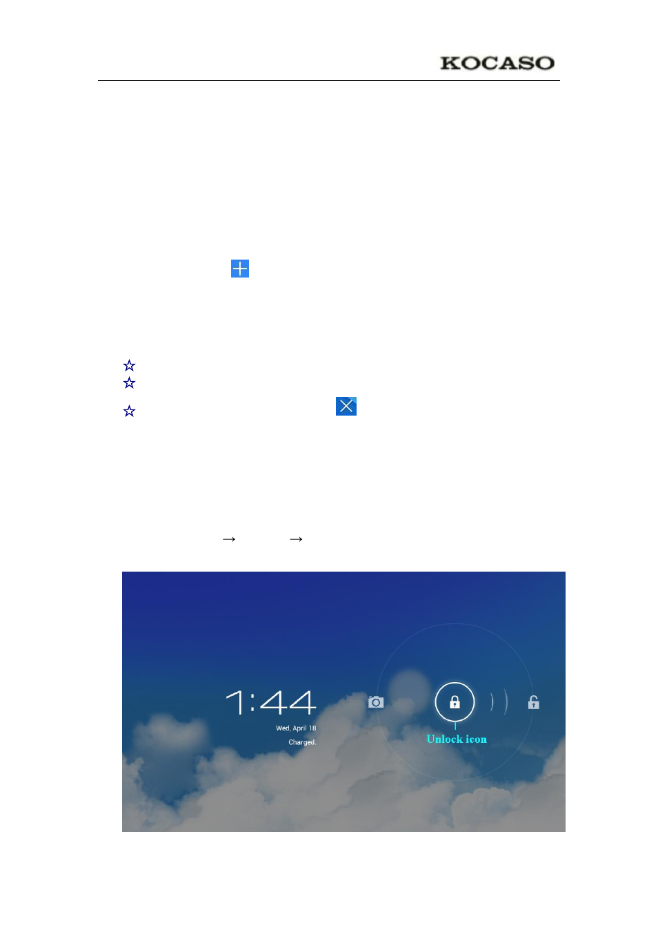 Screen lock | KOCASO NB1400A User Manual | Page 10 / 35