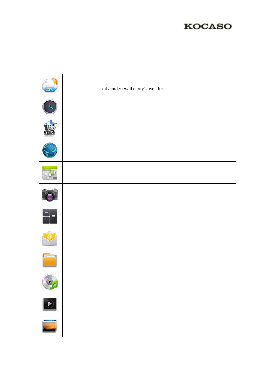 Pre-loaded applications | KOCASO NB1400A User Manual | Page 11 / 35