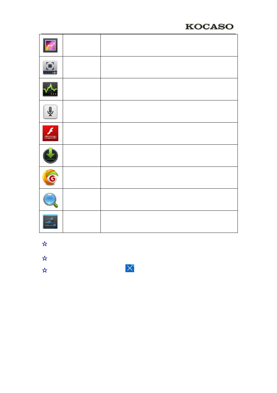 Status and notification area | KOCASO NB1400A User Manual | Page 12 / 35