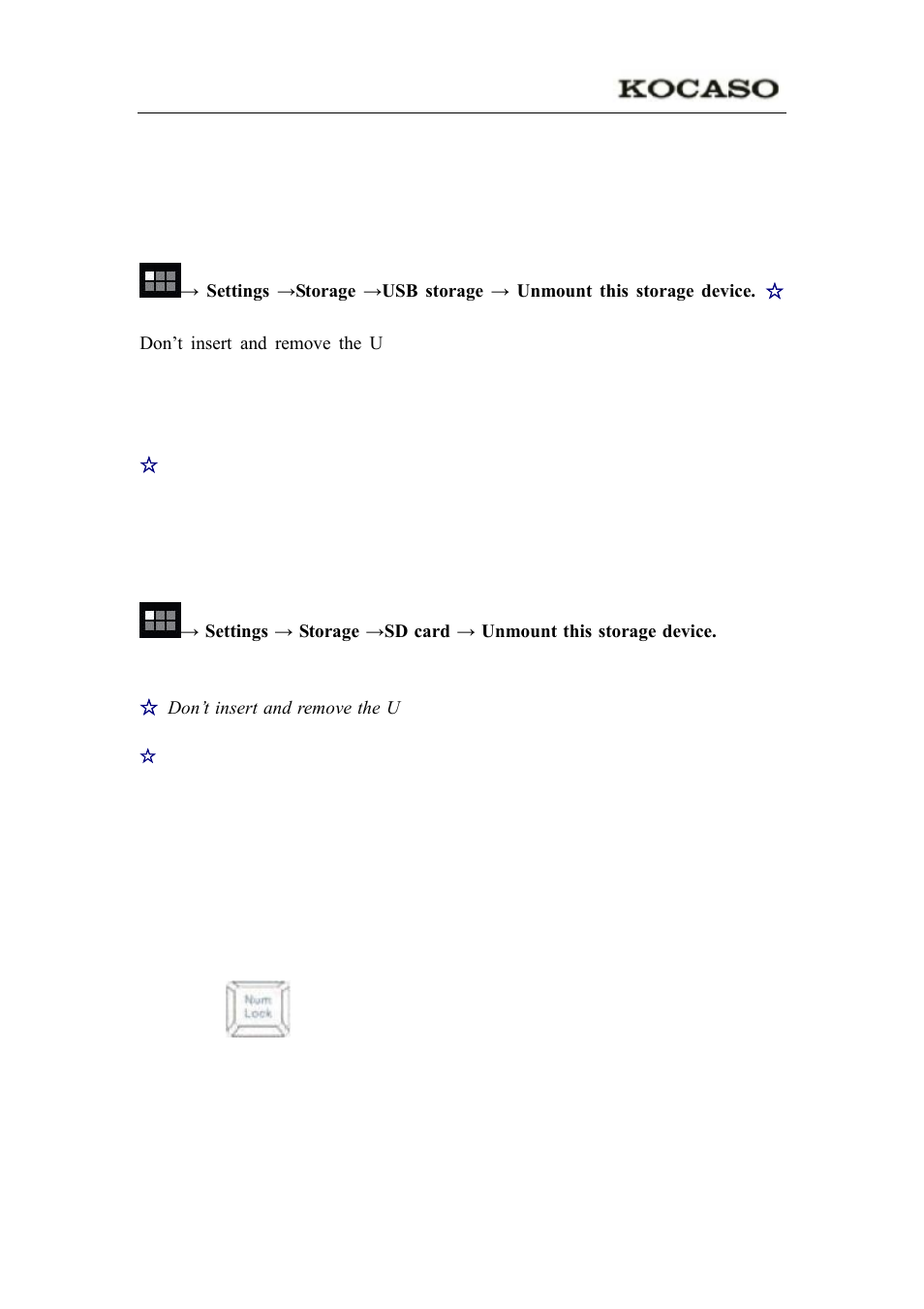 Keyboard | KOCASO NB1400A User Manual | Page 7 / 35