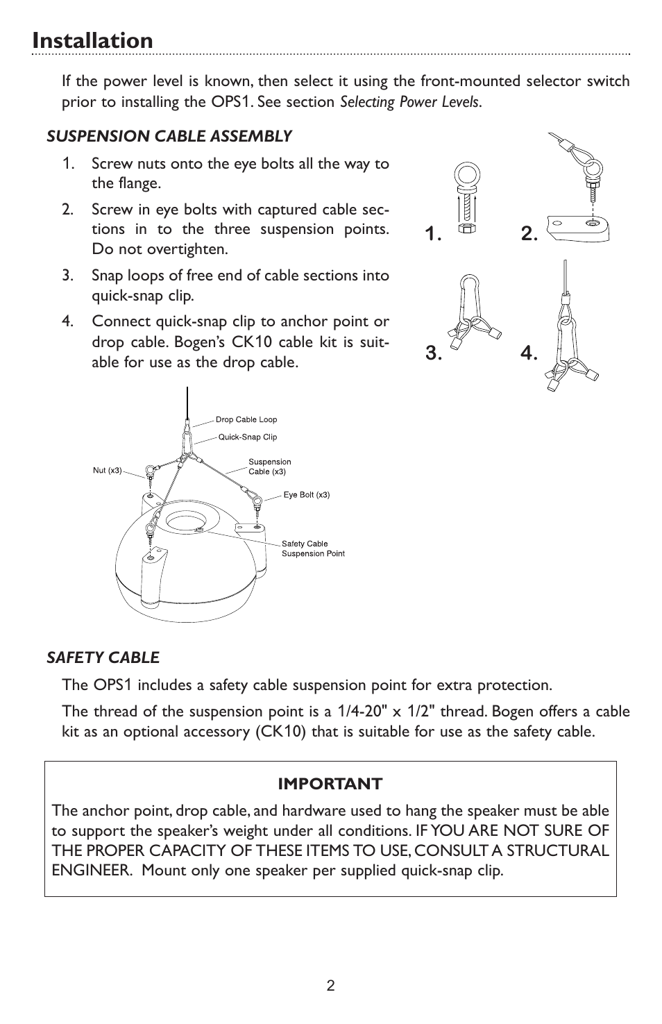 Installation | Bogen NEAR ORBIT OPS1 User Manual | Page 4 / 8