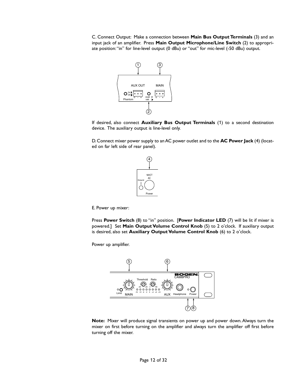 Page 12 of 32 | Bogen CAM8 User Manual | Page 12 / 32