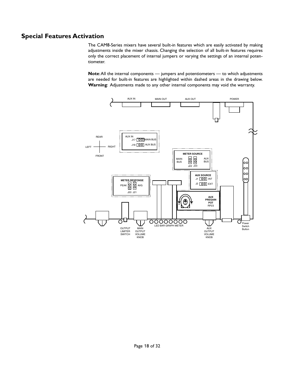 Special features activation | Bogen CAM8 User Manual | Page 18 / 32