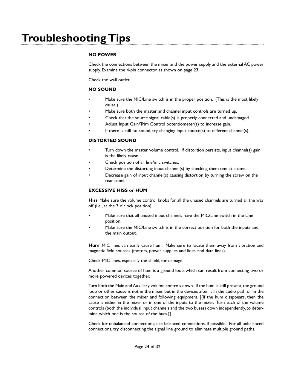 Troubleshooting tips | Bogen CAM8 User Manual | Page 24 / 32