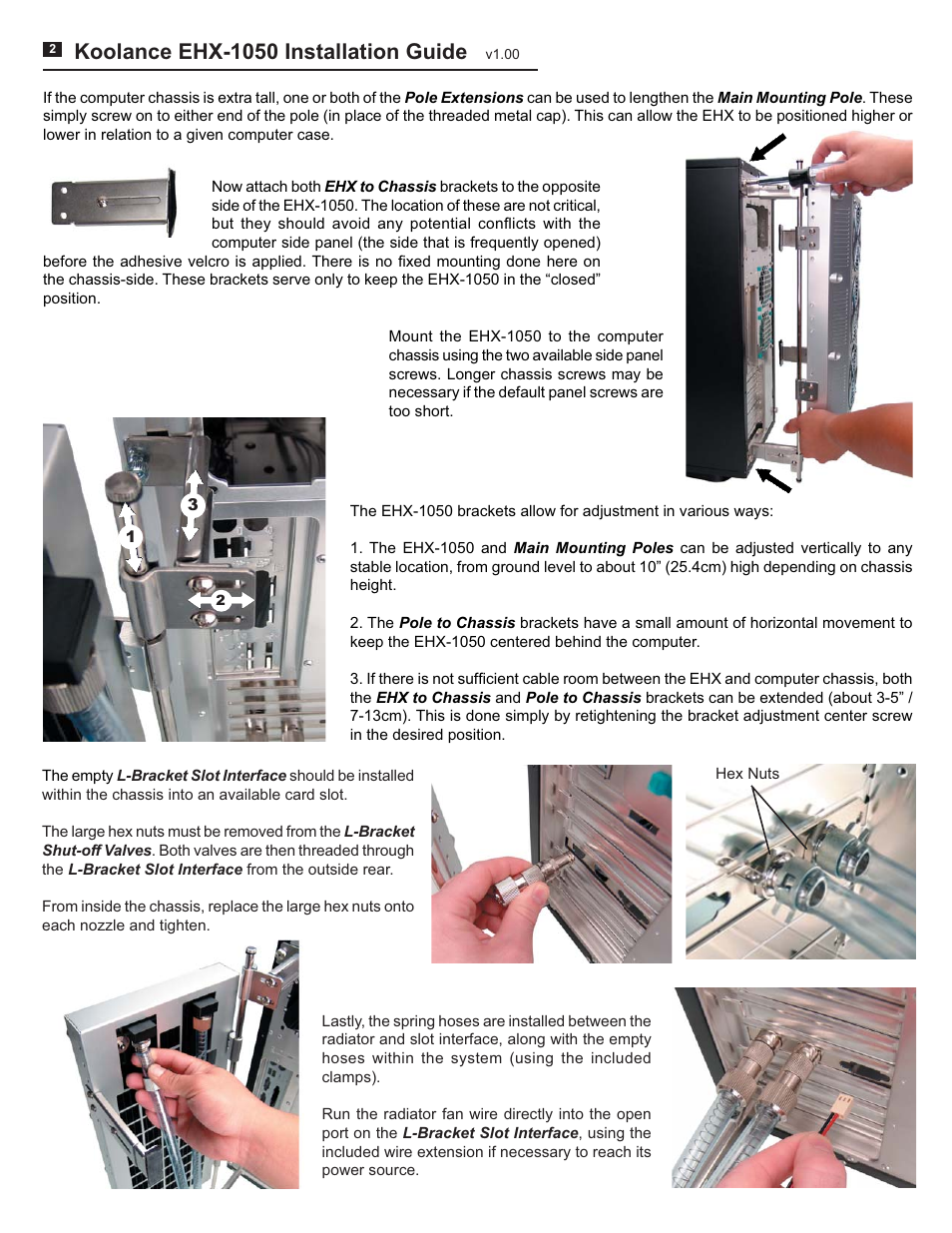 Koolance ehx-1050 installation guide | Koolance KIT-1050SL User Manual | Page 2 / 2