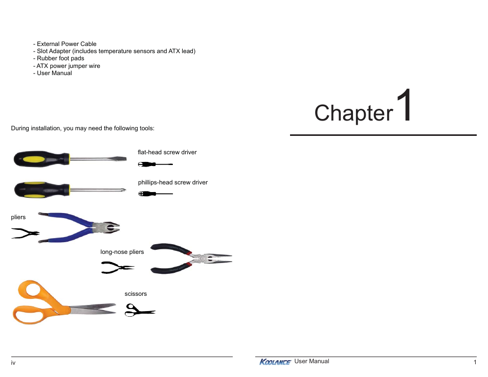 Chapter, System features | Koolance ERM-3K3UC-R User Manual | Page 4 / 18