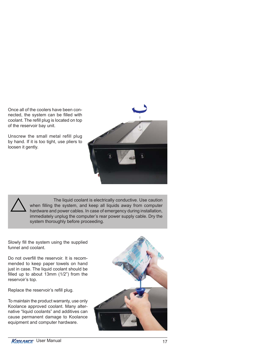 Testing & filling | Koolance ERM-3K4U5 User Manual | Page 22 / 29