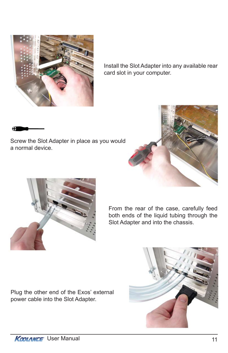 Installing the slot adapter | Koolance EXT-400SL-V2-R User Manual | Page 16 / 32
