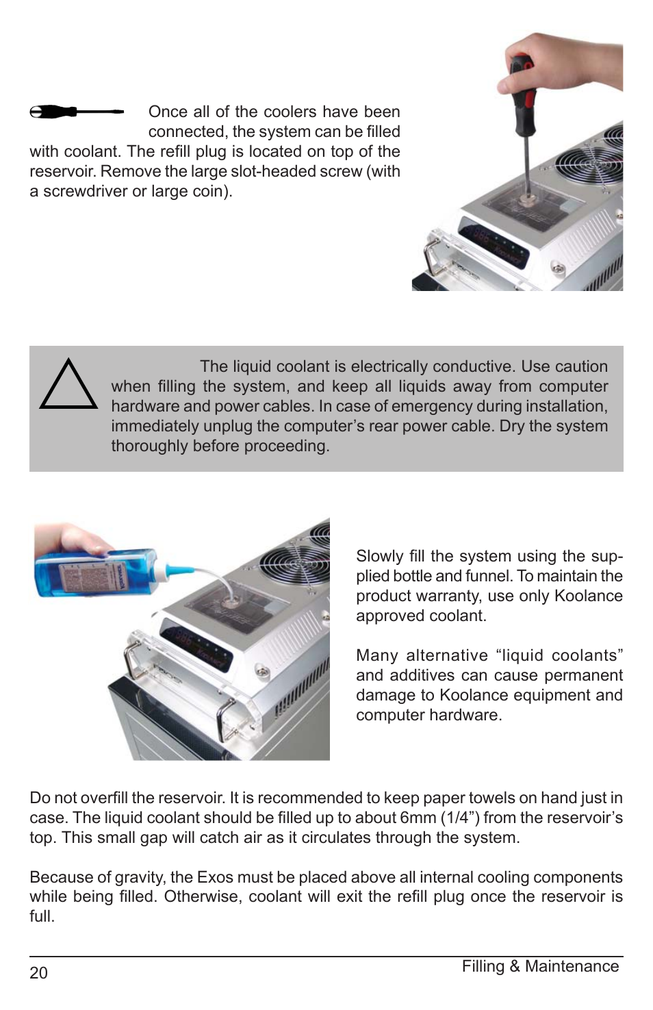 Testing & filling | Koolance EXT-400SL-V2-R User Manual | Page 25 / 32