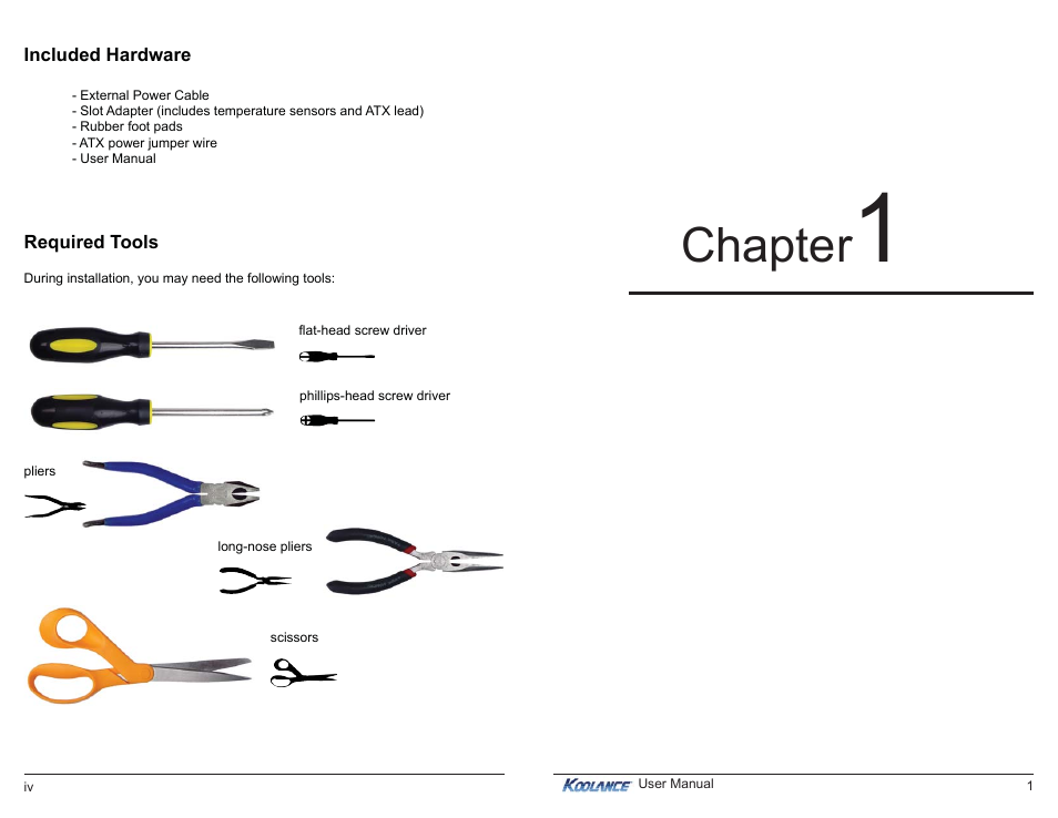 Chapter, System features | Koolance EX2-755-R User Manual | Page 4 / 16