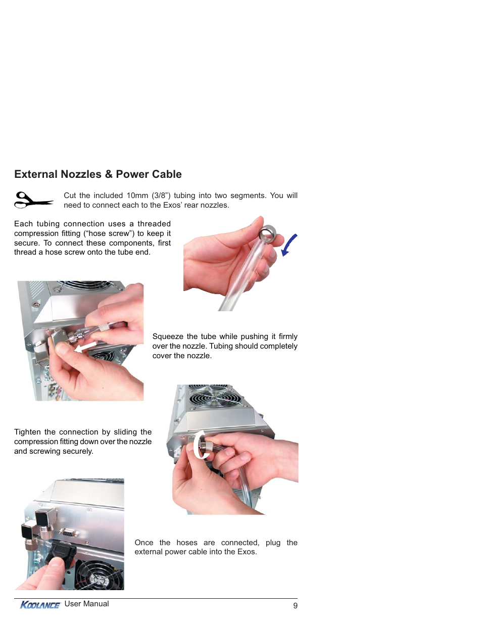 External nozzles & power cable | Koolance EX2-750SL User Manual | Page 14 / 32