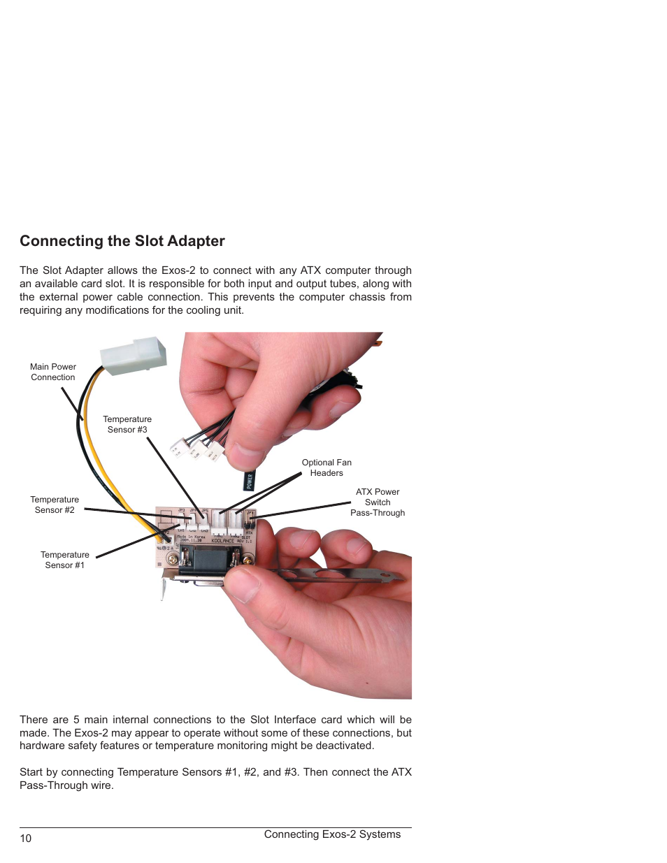 Connecting the slot adapter | Koolance EX2-750SL User Manual | Page 15 / 32