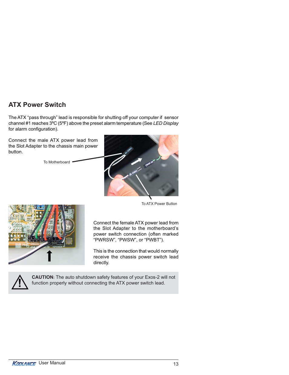 Atx power switch | Koolance EX2-750SL User Manual | Page 18 / 32