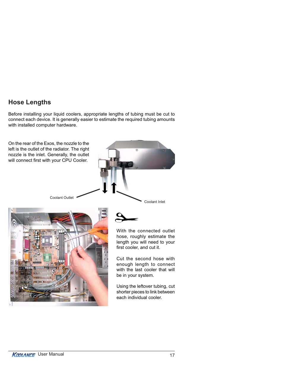 Hose lengths | Koolance EX2-750SL User Manual | Page 22 / 32