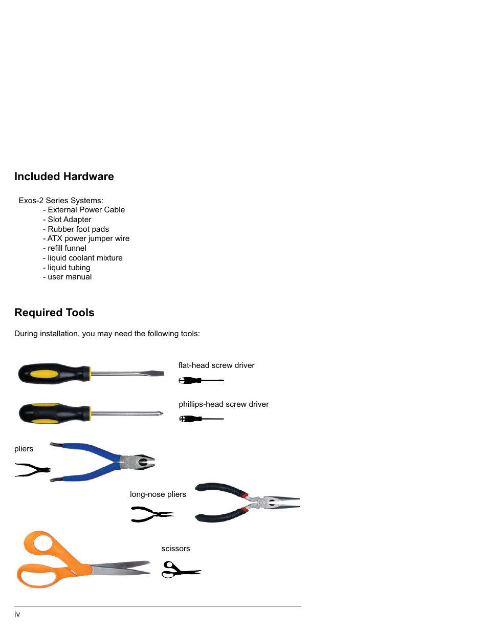 Included hardware, Required tools | Koolance EX2-750SL User Manual | Page 5 / 32