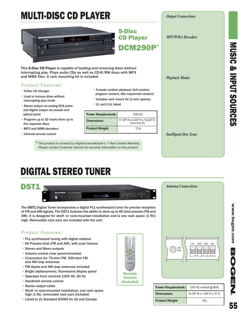 Bogen DCM290P User Manual | 6 pages