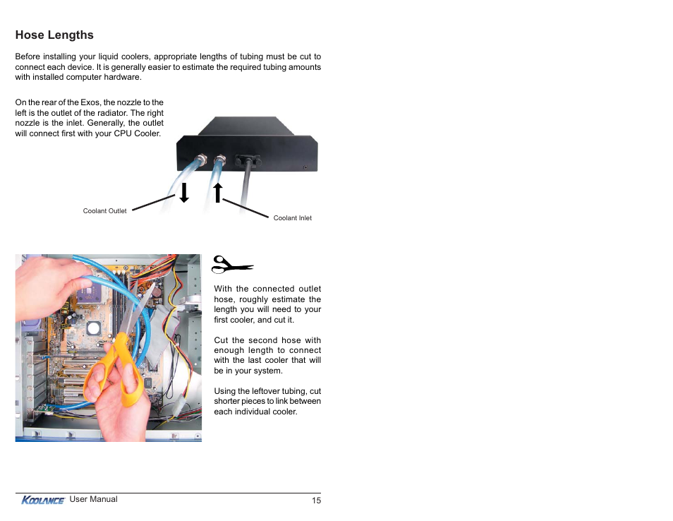 Hose lengths | Koolance EXT-400SL User Manual | Page 20 / 30