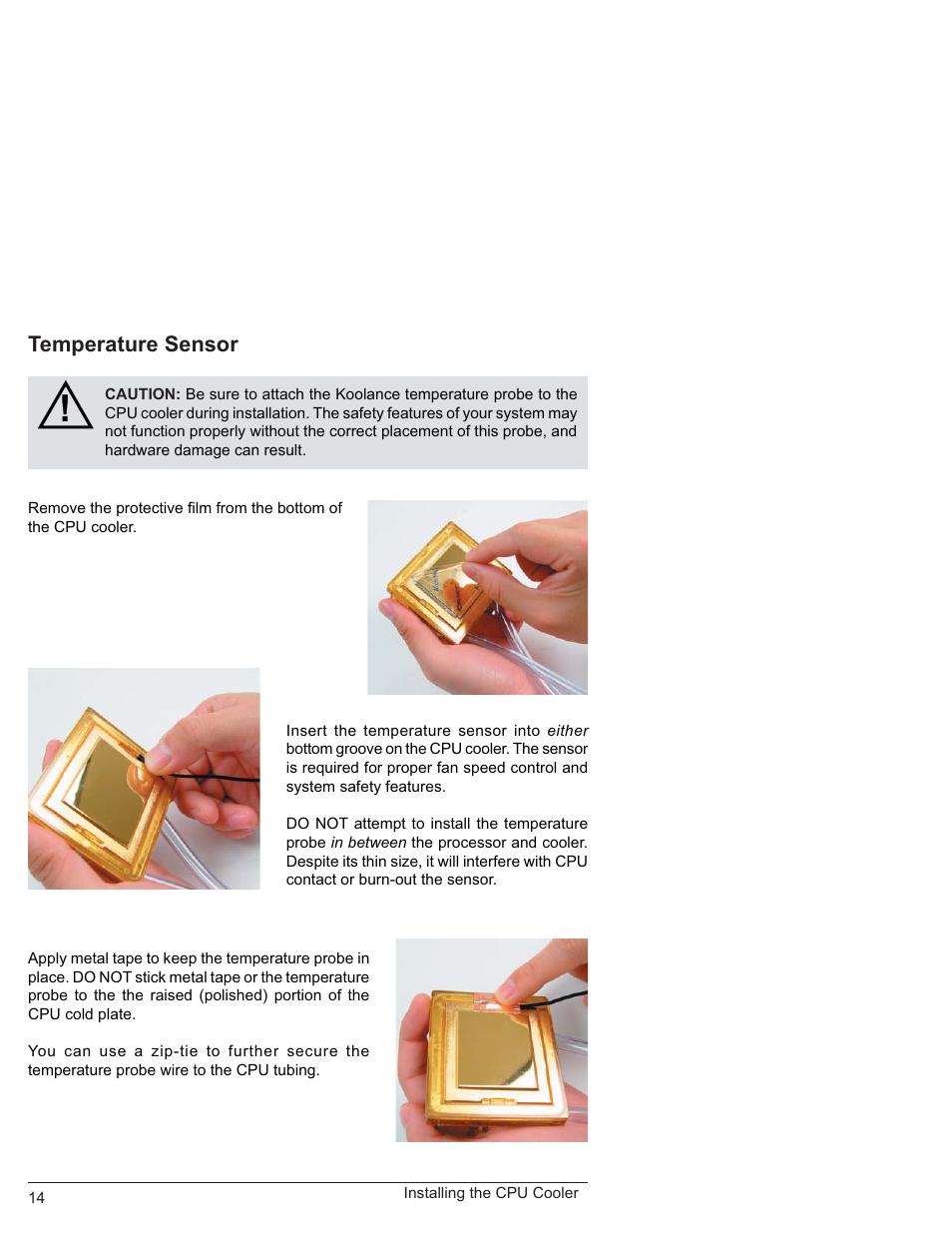 Temperature sensor | Koolance ICM-510 User Manual | Page 19 / 36