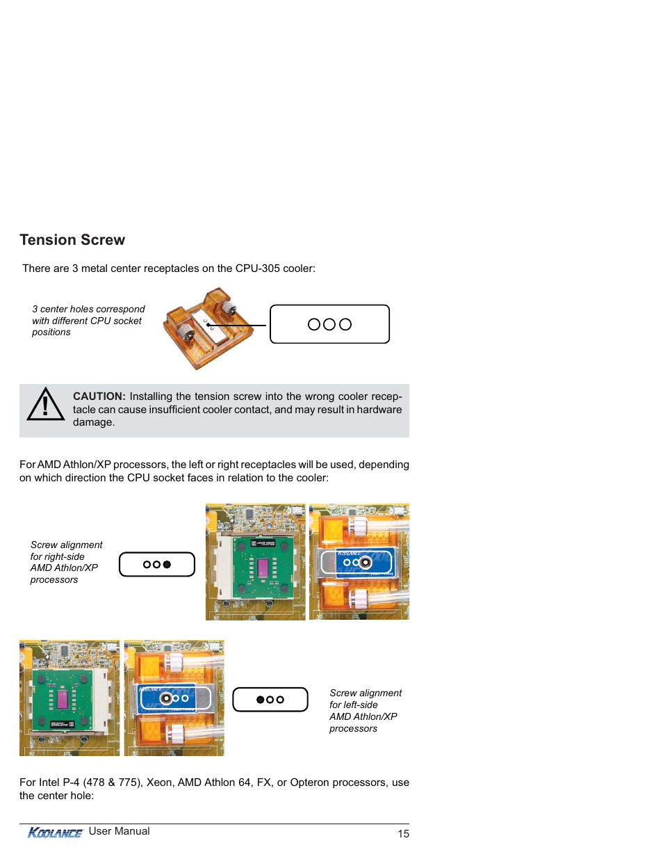 Tension screw | Koolance ICM-510 User Manual | Page 20 / 36