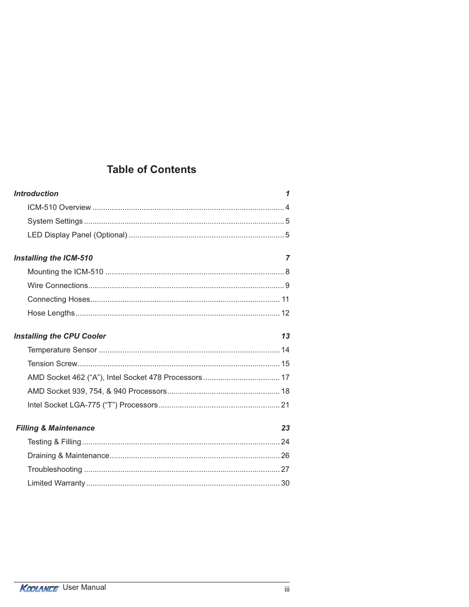 Koolance ICM-510 User Manual | Page 4 / 36