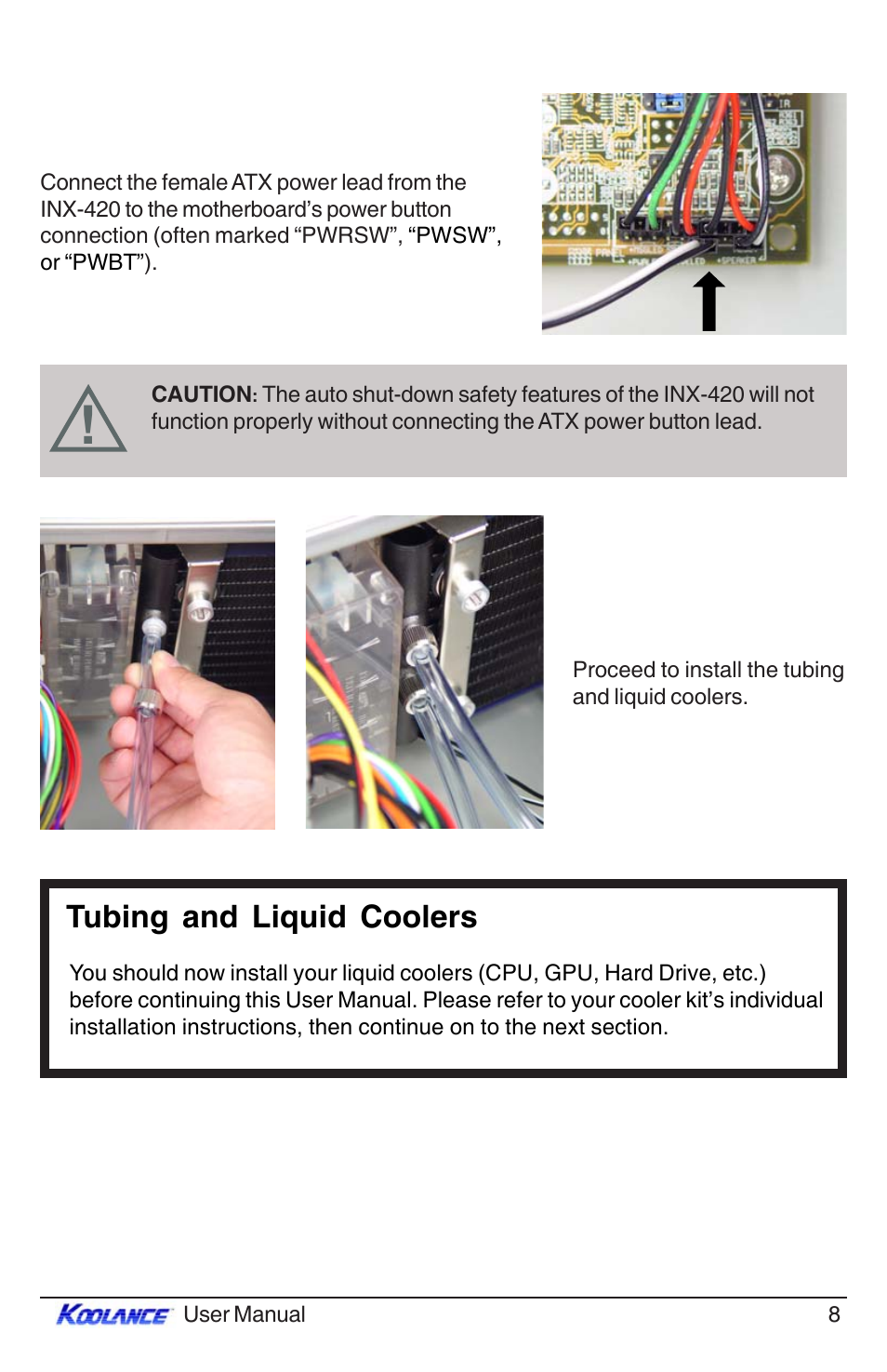 Tubing and liquid coolers | Koolance PC3-420SL User Manual | Page 13 / 22