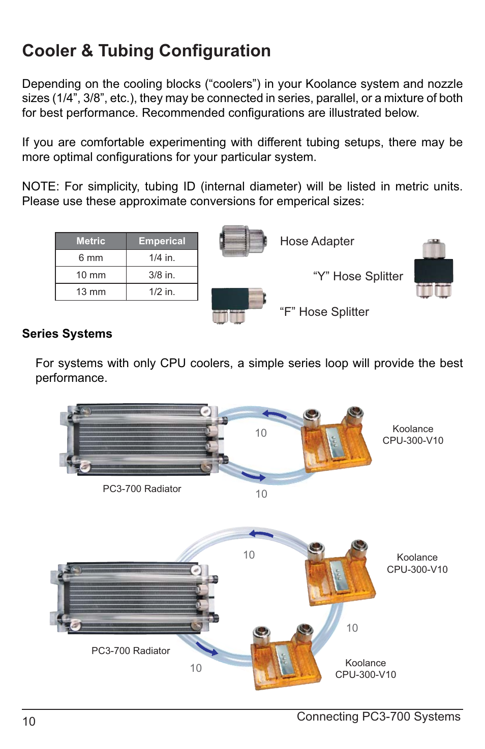 Cooler & tubing conﬁ guration | Koolance PC3-736SL User Manual | Page 15 / 29
