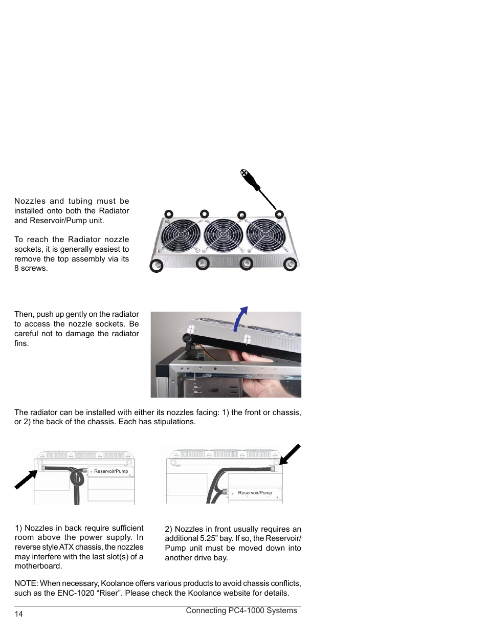 Tubing the radiator & reservoir | Koolance RP-980SL User Manual | Page 19 / 30