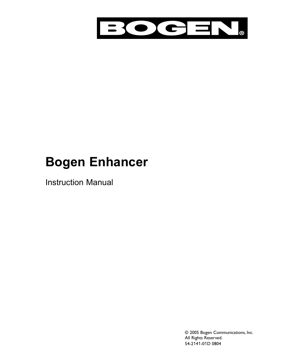 Bogen BCWR Receiver User Manual | 12 pages