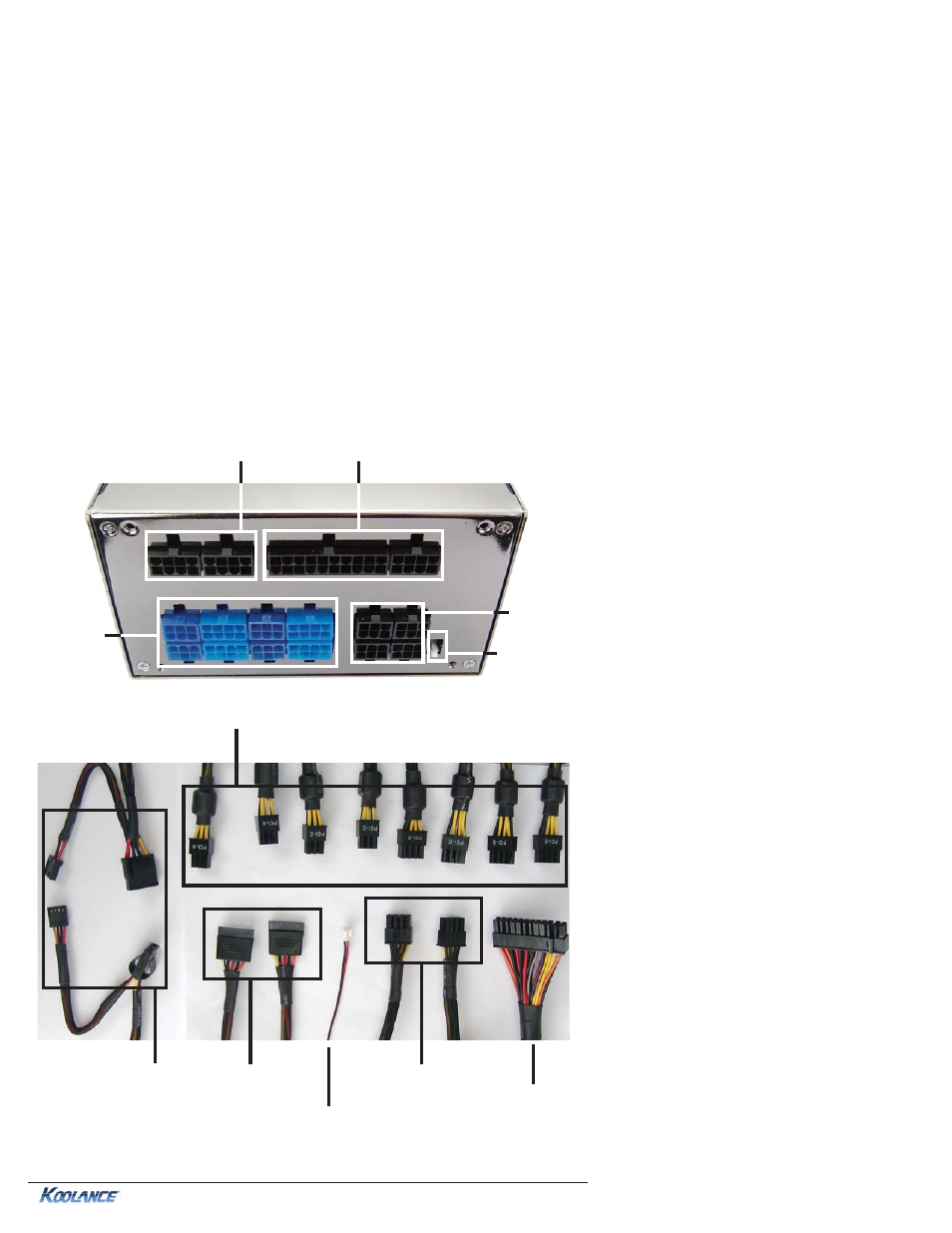 Internal connections | Koolance PSU-1000ATX-12N-R User Manual | Page 5 / 13