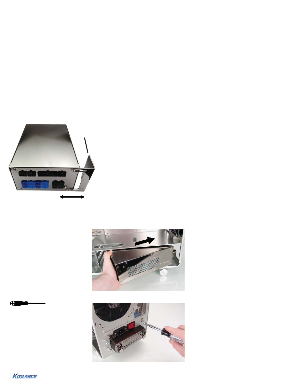 Installation, Support bracket | Koolance PSU-1000ATX-12N-R User Manual | Page 9 / 13